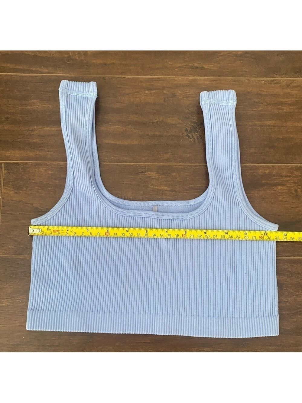 Dynamite Light Blue Ribbed Cropped Top XS - Picture 3 of 6